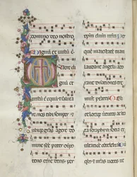 Mszał: Fl. 184v: Krzyż, Liście, 1469.
