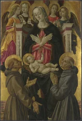 Matka Boska z Dzieciątkiem ze Świętymi, Aniołami i Dawcą z Ołtarza: Panna z Dzieciątkiem ze Świętymi, ok. 1475
