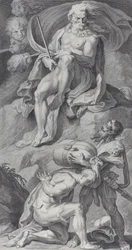 Płyta 8: Ulisses odbiera wiatry w skórzanej torbie z Aeolus, 1756