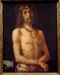 Ecce homo Obraz Bartolomeo Montagna (1450-1523) XV w. Nd. 0,55x0,43 m²
