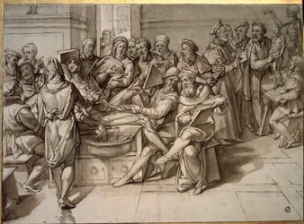 Wykład anatomii wygłoszony przez Michelangelo Buonarroti dit Michelangelo (Michelangelo lub Michel Ange