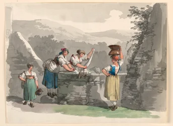 Rysunek, Pranie w górach w pobliżu Rzymu, 1807-08