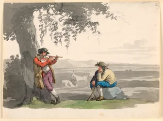 Rysunek, Dwoje pasterzy w Kampanii, 1807-08