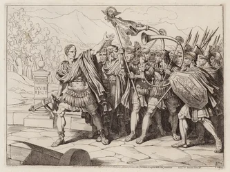 Juliusz Cezar przekraczający Rubikon, 49 p.n.e. (akwaforta)