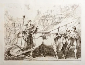 Romulus wytycza linię wokół Palatynu
