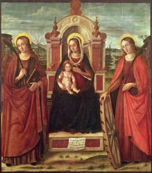 Madonna z Dzieciątkiem na tronie ze św. Katarzyną Aleksandryjską i Świętą Męczennicą (panel)
