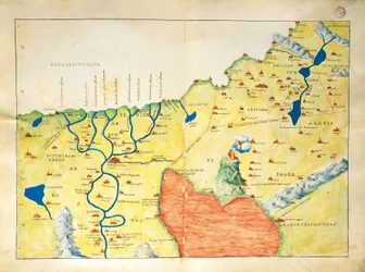 Delta Nilu, Morze Czerwone i Góra Synaj, z Atlasu Świata w trzydziestu trzech mapach, autorstwa Battisty Agnese