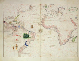Nowy Świat, z Atlasu Świata w 33 Mapach, Wenecja, 1 września 1553 (tusz na welinie) (patrz także 330961)