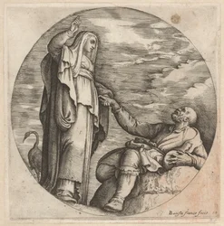 Religia pociesza biednego staruszka