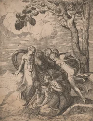 Znalezienie Mojżesza, 1540s.