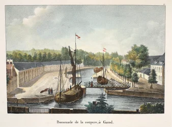 Promenade de la coupe, w Gandawie, ok. 1895 (fotochrom)