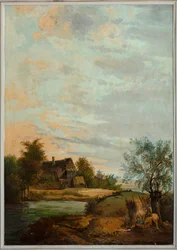 Drugie zaplecze z tyłu, sala posiedzeń, polichromie ze scenami wiejskimi w stylu klasycystycznym, prawdopodobnie z ok. 1810 r., scena 7