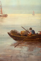 Drugie zaplecze z tyłu, sala konferencyjna, polichromie ze scenami wiejskimi w stylu klasycystycznym, prawdopodobnie z ok. 1810 r., scena 3