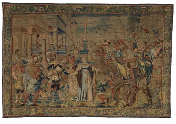 Gobelin, Salomon i królowa Saby, wykonany w Brukseli, Belgia
