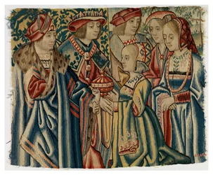 Fragment gobelinu przedstawiający Małżeństwo Ludwika XII z Joanną, córką Ludwika XI, z Brukseli