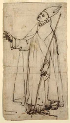 Rysunek przedstawiający stojącego biskupa, ok. 1620 r.