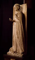 Wiosna, rzeźba z Cyklu pór roku Benedict Antelami (1178-1233), Baptysterium Parmy, Emilia-Romania, Włochy