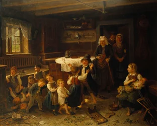 Dzieci bawiące się we wnętrzu, 1873