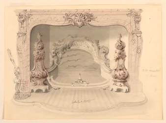 Rysunek, żeliwny ruszt, ok. 1840 r.
