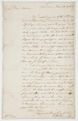 Autograf listu do pani Ann Penn, Londyn, 20 listopada 1766 (pióro i atrament na papierze)