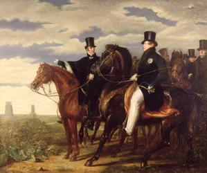 Książę Wellington opisujący pole Waterloo dla króla Jerzego IV (1762-1830) 1844