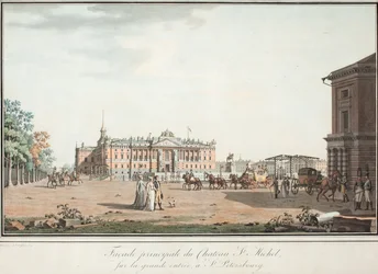 Widok na Pałac Michała i Plac Connetable w Petersburgu, 1800