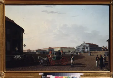 Teatr cesarski Bolchoi Kamenny w Sankt Petersburgu. Obraz Benjamina Patersena (1748-1815), olej na płótnie