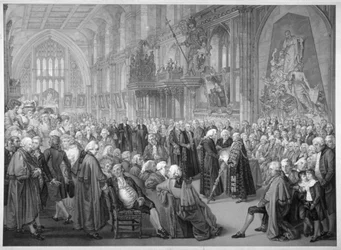 Wnętrze Guildhall, City of London, 1782.