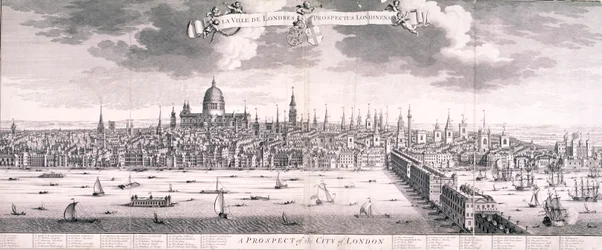Panoramiczny widok na Londyn, 1710