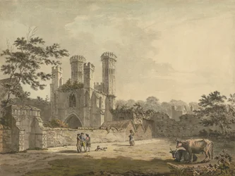 Południowo-wschodni widok na bramę klasztoru św. Augustyna, Canterbury, Kent