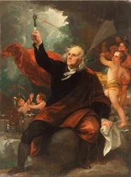 Benjamin Franklin czerpie prąd z nieba