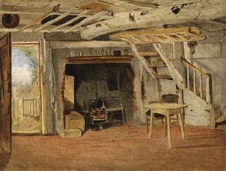 Studium wnętrza chaty, ok. 1869
