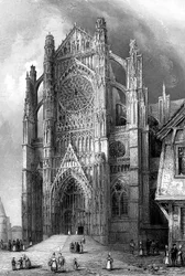 Południowy transept katedry Beauvais, Francja, 1836.