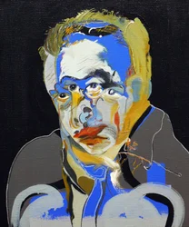 50 najważniejszych pisarzy w historii: Albert Camus, 2015 (olej i akryl na płótnie)
