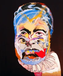 50 największych pisarzy w historii: Ernest Hemingway, 2015 (olej i akryl na płótnie)