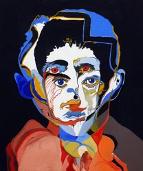 50 najważniejszych pisarzy w historii: Franz Kafka, 2015 (olej i akryl na płótnie)