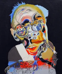 50 najważniejszych pisarzy w historii: Henry Miller, 2015 (olej i akryl na płótnie)