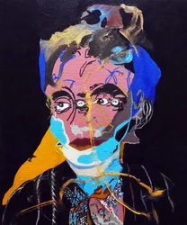 50 najważniejszych pisarzy w historii: Marguerite Duras, 2015 (olej i akryl na płótnie)
