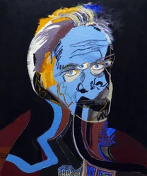 50 najważniejszych pisarzy w historii: Patrick Modiano, 2015 (olej i akryl na płótnie)