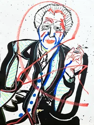 Surportret: Frank Lloyd Wright, 2022 (akryl na papierze)