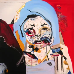 Surportret: Marlène Dietrich i mała dziewczynka, 2003 (olej na płótnie)