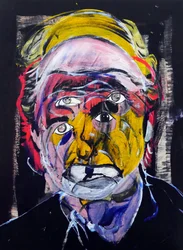Surportret: Philip Roth, 2021 (olej i akryl na panelu drewnianym)