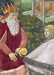 Giuseppe, Patriarcha Konstantynopola, jako jeden z Trzech Króli, fragment z cyklu Podróż Trzech Króli w kaplicy, ok. 1460, fragment fresku z 70601