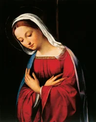 Madonna, fragment z Narodzenia autorstwa Garofalo (1481-1559)