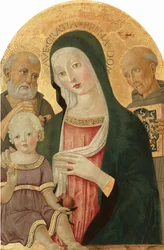 Madonna z Dzieciątkiem ze świętym Hieronimem i świętym Bernardynem ze Sieny, ok. 1480-1485 (tempera na panelu)