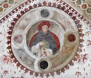 Reprezentacja kardynała dominikańskiego (kardynała dominikańskiego) Fresk Bernardino Zenale i Bernardino Butinone