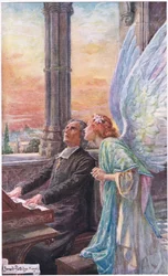 Smutek jest trudny do zniesienia, ilustracja z „Rabbi Ben Ezra” Roberta Browninga (kolor litho)