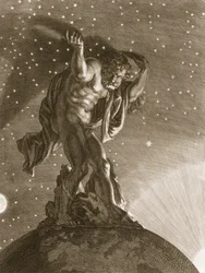 Atlas wspiera niebiosa na swoich barkach, 1731