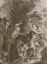Orfeusz, wyprowadzający Eurydykę z piekła, patrzy na nią i traci ją na zawsze, 1731