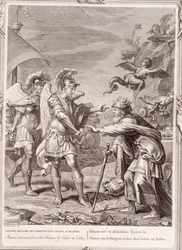 Phineus zostaje uwolniony z harpii przez Calaisa i Zetesa, 1731